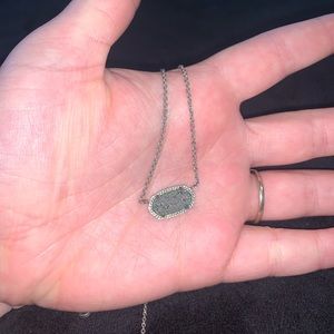 Elisa Silver Pendant Necklace In Platinum Drusy from Kendra Scott